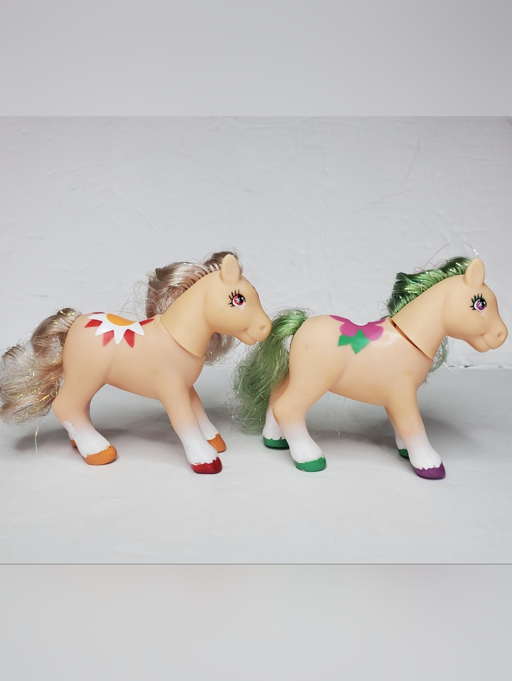 90's Lanard Pony Tails Toys Glitter Hair Ponies Lot of 2 Vintage Horses - Picture 2 of 7